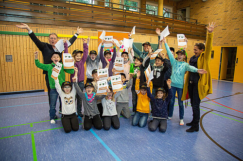 Gifhorn: In 2019 gewann die Klasse 4 von der Grundschule Am Zellberg in Gifhorn die Direktionswertung von step BraWo. Foto: Volksbank BraWo / Cagla Canidar KURT Media