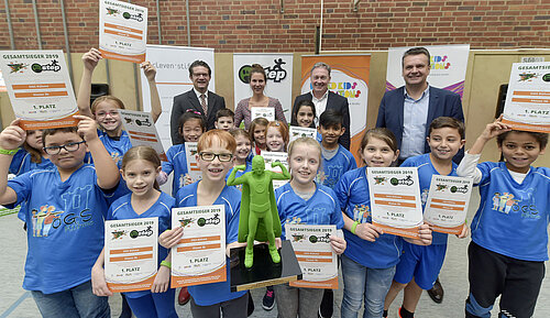 Braunschweig: Die Klasse 3b der Offenen Gesamtschule Rühme wurde bei der ersten Auflage von step BraWo in 2019 sowohl zum step BraWo-Champion, Direktionssieger Braunschweig und sogar zum bundesweiten step-Champion gekürt. Foto: Volksbank BraWo